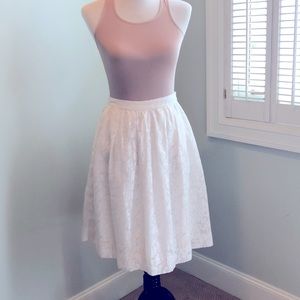 J Crew Factory white lined skirt